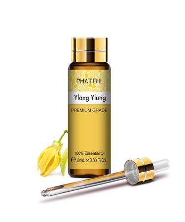 PHATOIL Ylang Ylang Essential Oil 10ML - Undiluted and Cruelty-Free Pure Ylang Ylang Oil - Essential Oils for Diffusers for Home Ylang Ylang 10.00 ml (Pack of 1)