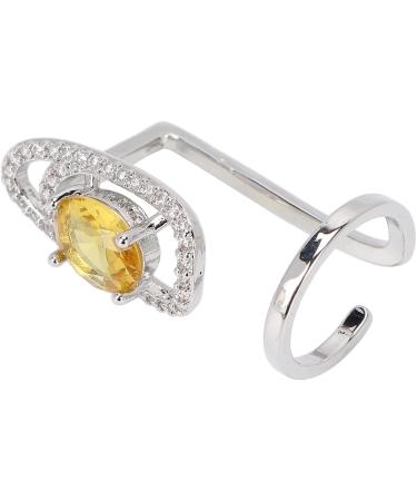 TIKATARER Nail Rings Fingernail Ring Rhinestones Nail Ring Nail Rings With Nails Attached Shiny Delicate Finger Nail Cover Ring Nail Art Charm for Dancing Party Dating (Yellow) - Buy Online on GoSupps.com