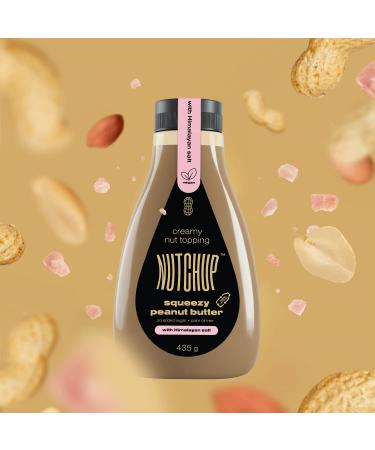 Nutchup Peanut Butter Squeeze Bottle - Creamy Nut Topping for Pancakes Waffles Ice Cream & More - 435g with Himalayan Salt - Buy Online on GoSupps.com