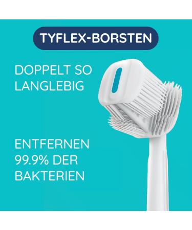 Balene Double-Sided Toothbrush - Deep Clean Rotating Handle Antibacterial Filaments | Aquamarine - Buy Online on GoSupps.com