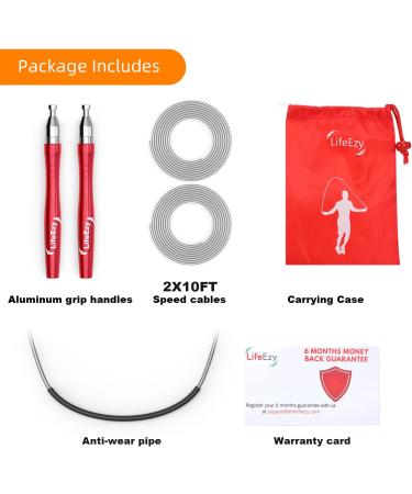 High Speed Weighted Jump Rope - Premium Quality Tangle-Free - Red - Buy Online on GoSupps.com