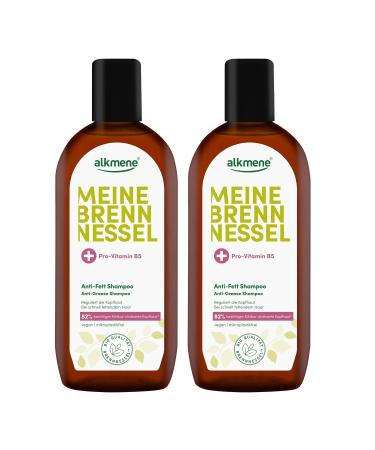 Alkmene alkmene 2 x Nettle Oily Hair Shampoo 250ml - Vegan Shampoo for Oily Scalp Quickly Reduces Regreasing