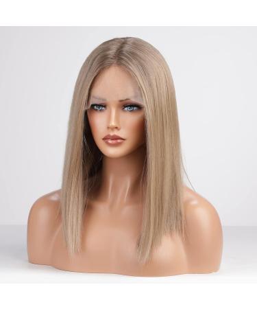 HAIRCUBE Ash Blonde Lace Front Shoulder Length Bob Wig | Natural Hairline 18in - Buy Online on GoSupps.com
