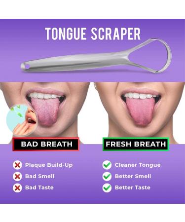 Stainless Steel Tongue Scrapers Set - 2-Pack | Travel Cases | Enhance Oral Health & Hygiene - Buy Online on GoSupps.com