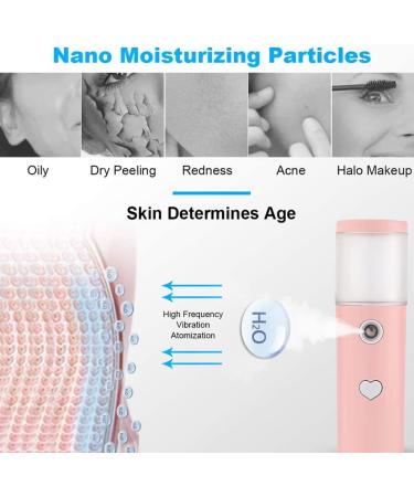 Face Mist 27ml Facial Handy Sprayer Hydrating Mister USB Rechargeable for Skin Care Beauty Pink Nano Facial Mister - Buy Online on GoSupps.com