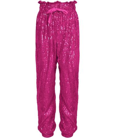 Duohropke Women's Sequin Pants Gold & Silver Glitter Party Trousers | Elegant Summer Baggy Jogging Pants | Vintage Disco Fashion - Buy Online on GoSupps.com