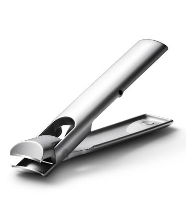 BALUCA 9mm Wide Jaw Opening Curved Finger Toe Nail Clippers with Catcher - Anti Splash Extra Large Toenail Clipper for Thick Nails Nail Cutter Trimmer for Seniors Men and Women