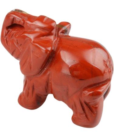 Natural Red Jasper Elephant Figurine | Healing Crystal Reiki Statue Home Decor - Buy Online on GoSupps.com