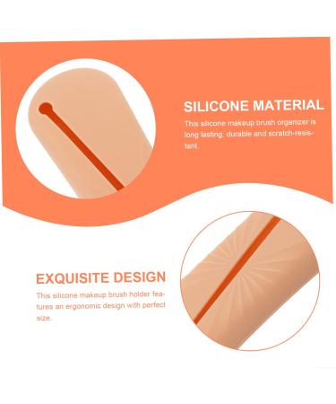 FRCOLOR Silicone Makeup Brush Case & Organizer Travel Makeup Tool Holder Jewelry Pouch 20x5.5x1.8CM Khaki - Buy Online on GoSupps.com