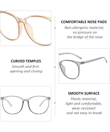 Nyggtyk 4 Pcs Transparent Cartoon Frames for Women - Fashionable Round Plastic Glasses - Buy Online on GoSupps.com