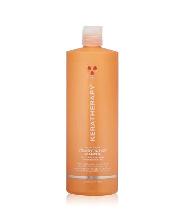 KERATHERAPY Keratin Infused Color Protect Shampoo  33.8 fl. oz.  1000 ml - Gluten Free Color Protecting Shampoo for Color Treated Hair with Kerabond Technology  Red Raspberry Oil  Omega 3 & 6