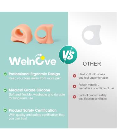 Welnove Toe Separator - Overlapping Toes Spacers Bunion Relief & Hammer Toe Corrector (6 Pack Small) | Pain Relief & Correct Alignment - Buy Online on GoSupps.com