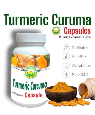 BASIC AYURVEDA Turmeric Curcuma Supplement - 460MG+ | Natural Herbal Capsules for Joint Support Skin Health & Daily Vitality | Extra Strength Formula | 40 Capsules - Buy Online on GoSupps.com