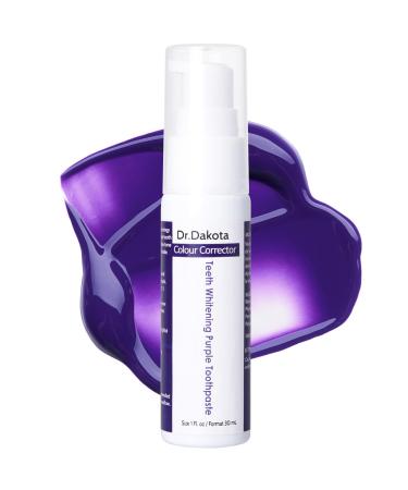 Dr.Datoka purple teeth whitening toothpaste color wheel toothpaste teeth whitening purple purple toothpaste brighten your smile (1fl oz/30 ml)