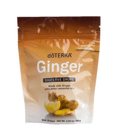 doTERRA Ginger Throat Digestive Drops 30 Count Bag 1 Pack