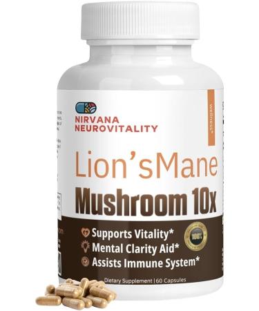 Organic Lion's Mane Capsules - 60 Count | Boost Memory & Immunity | Gluten Free Dietary Supplement - Buy Online on GoSupps.com