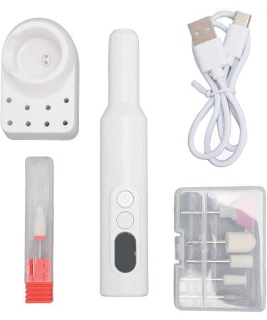 Electric Nail Polisher Electric Nail Drill File High Efficiency 6 Pieces Grinding Heads Low Noise Easy Operation 500mAh Battery for Home Use - Buy Online on GoSupps.com
