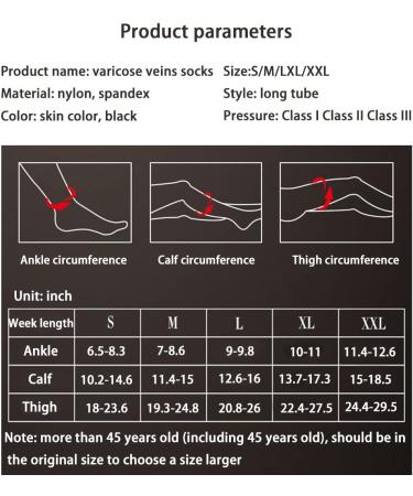 Large Long Nine-Quarter Varicose Vein Therapeutic Socks - Leg Protection Anti-Thrombotic Medical Support | Black, Size Large - Buy Online on GoSupps.com