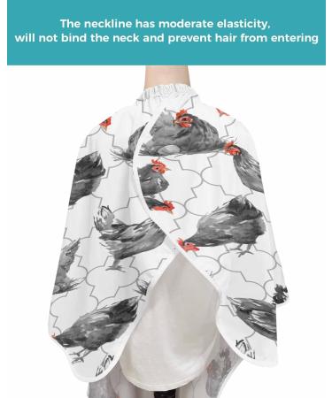 Buy Black Rooster Barber Cape - Adjustable Salon Hair Cutting Cape for Men Women & Kids | Geometric Morocco Plaid Design | 55x63 Inch Hairdressing Accessory - Buy Online on GoSupps.com