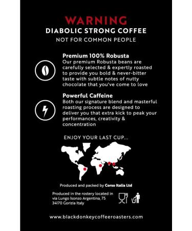 DEVIL'S ROAST | 1KG Caf en Grains | Caf Audacieux Extra-Fort Fortement Caf in | Robusta by Black Donkey 3. DEVIL'S ROAST 1 kg (Lot de 1) - Buy Online on GoSupps.com