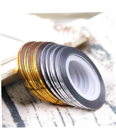 UKD 20 Rolls Gold Silver Striping Tape Line Nail Art Stickers Polish Transfer Nail Wire Foils Adhesive Decal Manicure Decoration - Buy Online on GoSupps.com