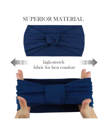 DRESHOW 4 Pack Vintage Turban Headbands for Women - Cute Knotted Wide Hair Wraps in White, Maroon, Indigo & Black - Buy Online on GoSupps.com