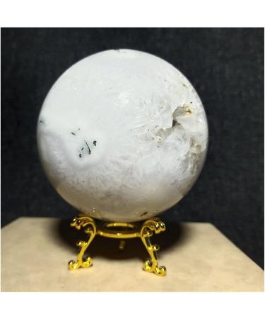 Natural Sphere Natural White Crystal Cave Moss Water Grass Agate Ball Feng Shui Home Decoration 1pc 1100-1200g - Buy Online on GoSupps.com