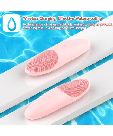 Waterproof Rechargeable Facial Cleansing Brush for Men | Exfoliating Electric Face Scrubber with 42 C Temp - Pink - Buy Online on GoSupps.com