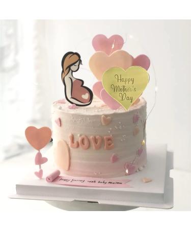 10pcs Happy Mother's Day Cake Topper Gold Acrylic Cupcake Decorating for Mother's Day Party Cake Decoration - Buy Online on GoSupps.com
