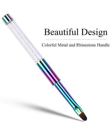 Ycyan Oval UV Gel Nail Brush Size 8 Rhinestone Handle | Professional Multi-colored Nail Art Tool - Buy Online on GoSupps.com