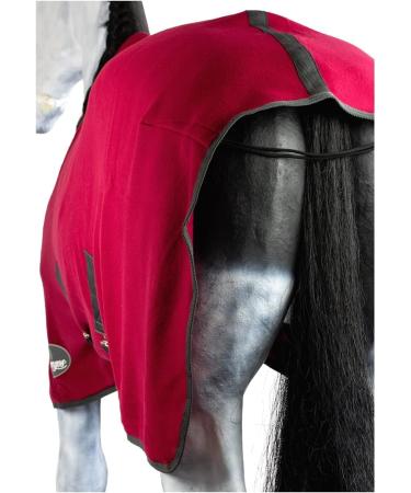 Marengos Sweat Rug - Breathable Fleece Transport Blanket for Horses with Removable Cross Strap - Pomegranate 115cm - Buy Online on GoSupps.com