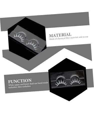 Ipetboom Decorative Eyelashes 2 Pairs White False Eyelashes Cosmetics Curly Chemical Fiber Miss Halloween Lashes - Buy Online on GoSupps.com