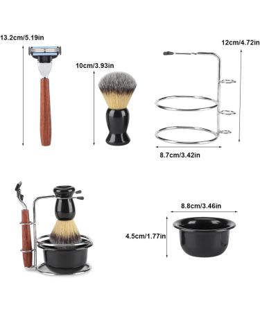 ZPHyd 4-Piece Stainless Steel Shaving Set - Manual Razor Shaving Brush Stand Holder & Brush Shell - Perfect Grooming Gift - Buy Online on GoSupps.com