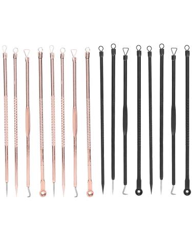 Professional Stainless Steel Blackness Pimples Removal Tool Kit - Rose Gold Pink Acne Tweezers for Effective Acne Removal - Buy Online on GoSupps.com