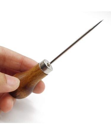RONYOUNG 10PCS Wooden Handle Gourd Shape Scratch Awl Tool Pin Punching for Leather Pouch Hole DIY Handmade - Buy Online on GoSupps.com