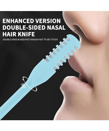 2-in-1 Nasal Hair Cutter | Upgraded Manual Nose Hair Trimmer | 360 Rotating Nose Hair Trimmer for Men & Women | Double-Sided Nose Hair Knife - A-white - Buy Online on GoSupps.com