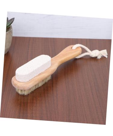 SKISUNO 1pc Scraping Plate Wood Tools Foot Scrubber Stone Foot Brush Nail Cleaning Brush Pumice Stone Toilet Natural Bristle Brush Foot Pumice Stone Foot Exfoliator Stone Small Brush Feet - Buy Online on GoSupps.com