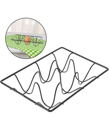 PRETYZOOM Egg Holder Dispenser Egg Tray Kickstand Egg Fridge Rack Refrigerator Egg Storage Rack Refrigerator Shelf Household 18.00X12.00X3.50CM Black - Buy Online on GoSupps.com