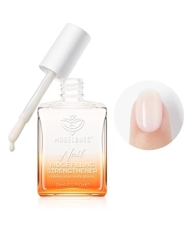 Modelones 15ml 8-in-1 Nail Strengthener & Ridge Filling Base Coat Nail Polish Repair and Growth Kit Treatment for Thin and Damaged Nails Milky White