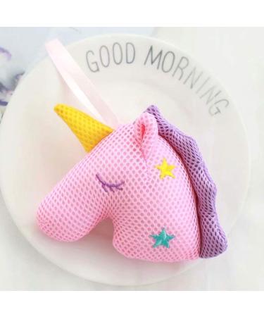 Heallily Unicorn Bath Sponge Pouf Exfoliating Loofah 2pcs for Women Girls - White Pink - Buy Online on GoSupps.com