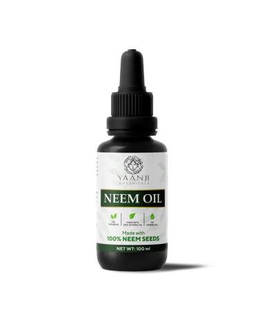 Yaanji Botanicals Neem Oil 100 ml Virgin Cold-Pressed Extracted from the Neem Tree Best for Itchy Scalp Skin Redness Irritated Skin Vegan