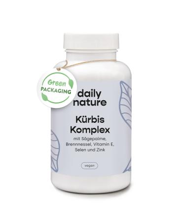 Dailynature Pumpkin complex capsules high dose 350 mg per day |90 capsules (3 months stock) |Complex with pumpkin seeds saw palms nettle vitamin E zinc |Made in Germany - Buy Online on GoSupps.com