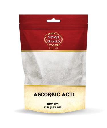 Spicy World Ascorbic Acid Vitamin C Powder 1 LB - Dietary Supplement Pure VIT C Powder USP