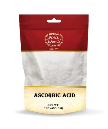Spicy World Ascorbic Acid Vitamin C Powder 1 LB - Dietary Supplement Pure VIT C Powder USP - Buy Online on GoSupps.com