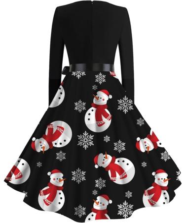Elegant Long-Sleeved Christmas Sweater Dress | Shop Festive Moose & Snowflake Designs | Black XL Clubwear - Buy Online on GoSupps.com