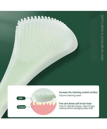 Silicone Tongue Brush | Dental Tongue Scraper for Fresh Breath | Soft 4-Part Cleaner for Adults & Kids - Buy Online on GoSupps.com