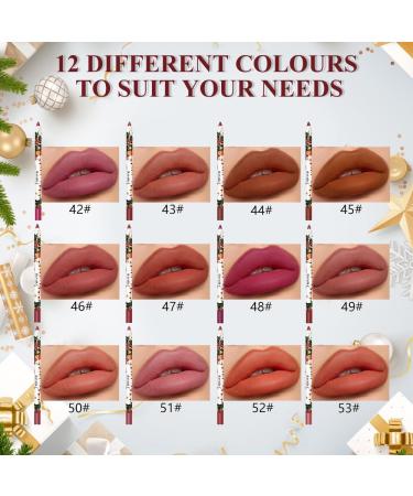  HASAIKA 12 Pcs Lip Color Pencils Long Lasting Lip Liner Smooth Lipstick Long Lasting for Everyday Work Travel Party - Buy Online on GoSupps.com