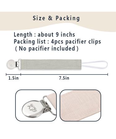 Pacifier Clip 4 Pack - Fabric Leash Binky Holder for Boys and Girls - Unisex Baby Shower Gift - Buy Online on GoSupps.com