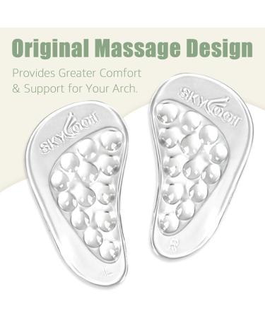 Skyfoot Arch Support Gel Pads - Adhesive Insoles for Flat Feet, High Arch, Plantar Fasciitis - Foot Pain Relief (Crystal) - Buy Online on GoSupps.com