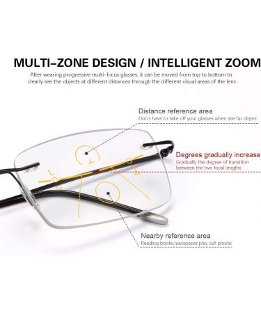 Photochromic Progressive Multifocus Transition Sunglasses | Blue Light Blocking Reading Glasses for Men Women - 2.5X - Buy Online on GoSupps.com